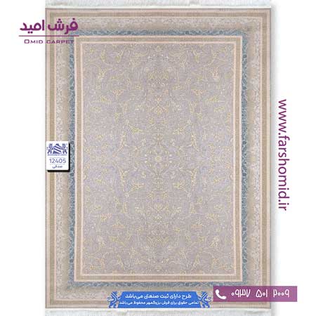 فرش ماشینی 1200 شانه 8 رنگ گل افشان دلسا کد 1240۵ صدفی فرش بزرگمهر