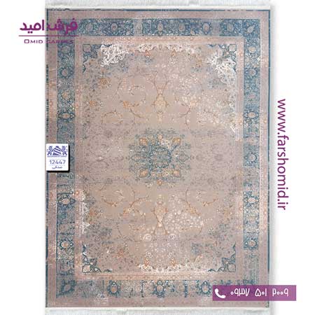 فرش ماشینی 1200 شانه 8 رنگ وینتیج دلسا کد 1244۷ صدفی فرش بزرگمهر