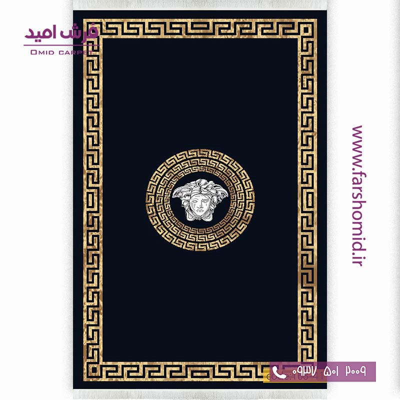 فرش ماشینی طرح ورساچه کد 16841 برنتین