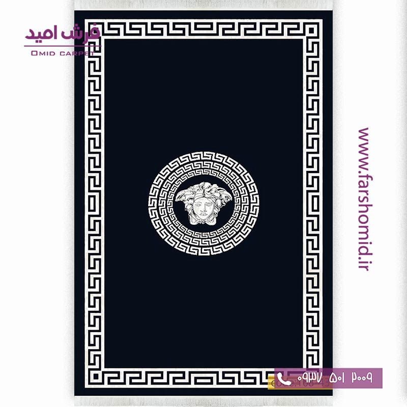 فرش ماشینی طرح ورساچه کد 16852 برنتین