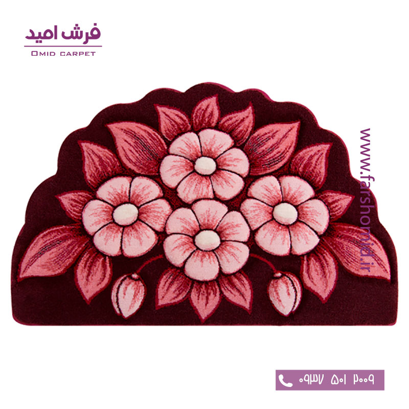 پادری نیم دایره گل اطلسی قرمز زرباف