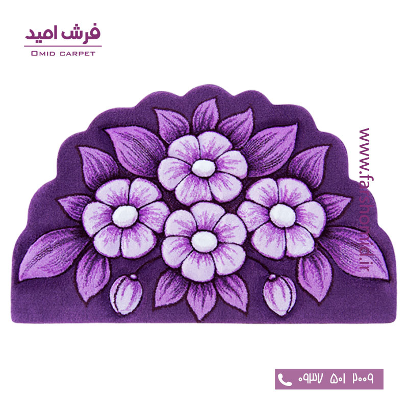 پادری نیم دایره گل اطلسی یاسی زرباف