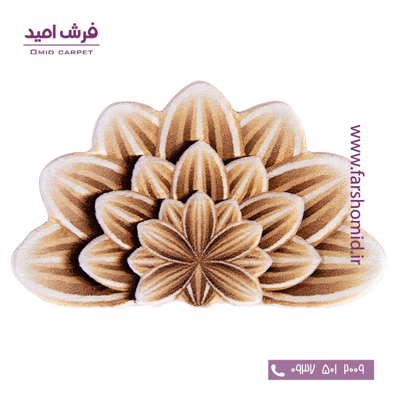 پادری نیم دایره گل قاصدک قهوه ای شکلاتی زرباف