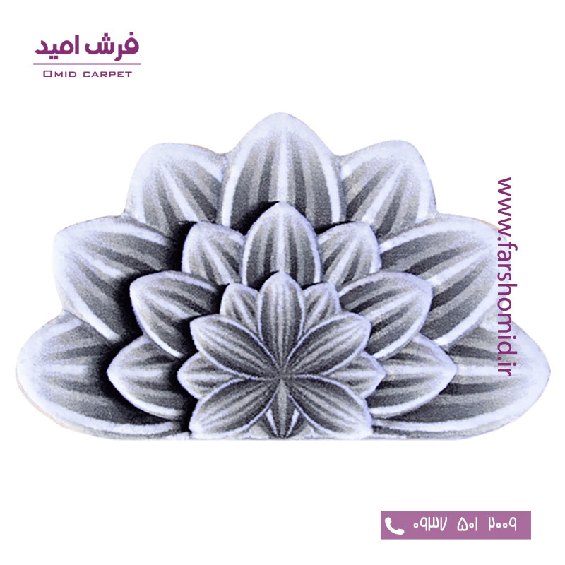 پادری نیم دایره گل قاصدک طوسی  زرباف