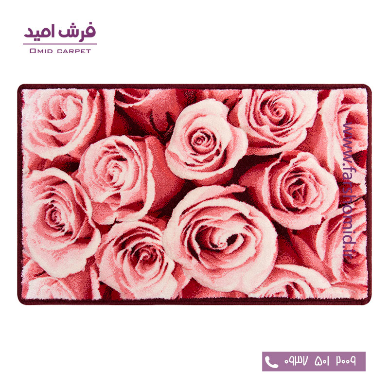 پادری سه بعدی طرح غنچه رز قرمز زرباف