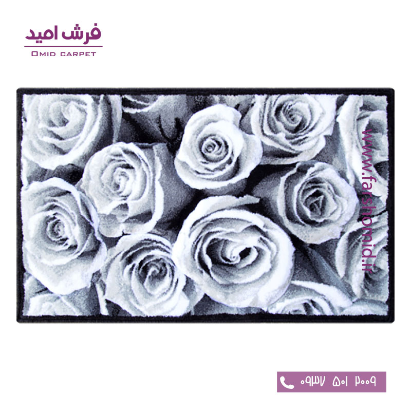 پادری سه بعدی غنچه رز طوسی زرباف