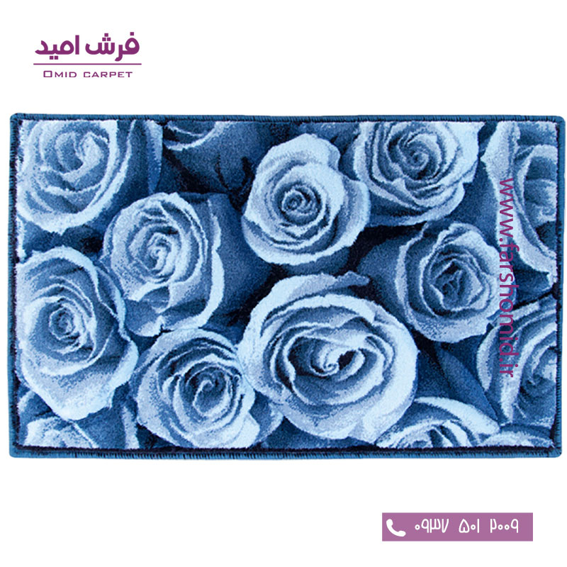 پادری سه بعدی غنچه گل رز آبی زرباف