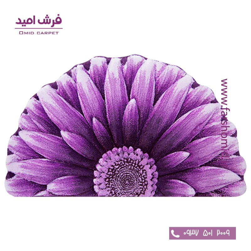 پادری سه بعدی نیم دایره گل داوودی یاسی زرباف