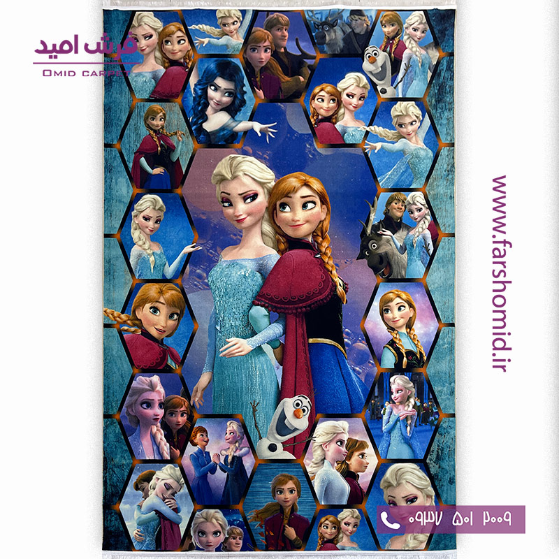 فرش ماشینی 700 شانه طرح آنا و السا 100293 کودک و نوجوان کلاریس محتشم