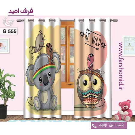 یک جفت پنل پرده پانچی دوخت شده و آماده نصب طرح سرخپوست کد 55۵