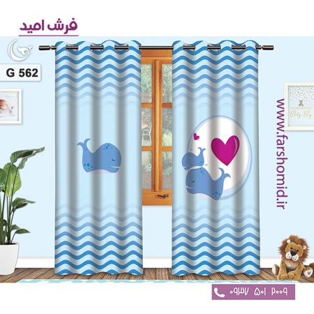 یک جفت پنل پرده پانچی دوخت شده و آماده نصب طرح وال کد 562