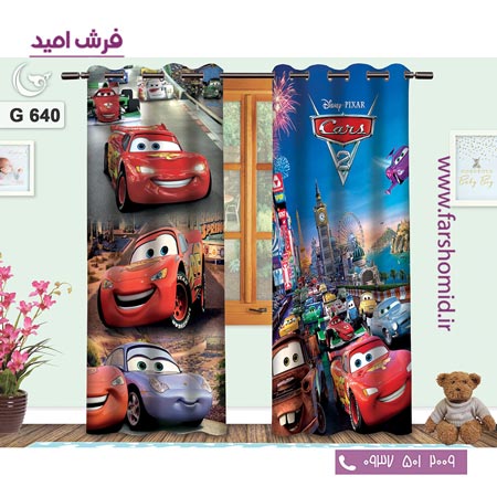 یک جفت پنل پرده پانچی دوخت شده و آماده نصب طرح مک کویین کد 640