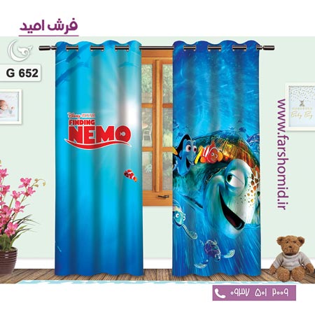 یک جفت پنل پرده پانچی دوخت شده و آماده نصب طرح نمو کد 652