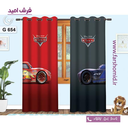 یک جفت پنل پرده پانچی دوخت شده و آماده نصب طرح مک کویین کد 654