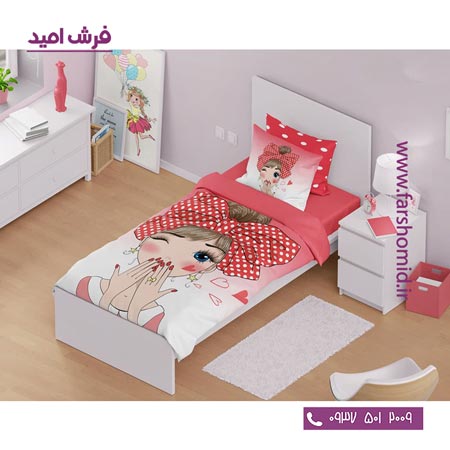 سرویس لحاف روتختی 6 تکه یک نفره اولدوز طرح دختر کد 10101