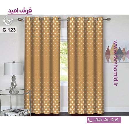 یک جفت پنل پرده پانچی دوخت شده و آماده نصب طرح مدرن کد 123