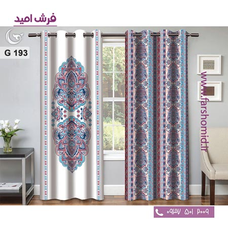 یک جفت پنل پرده پانچی دوخت شده و آماده نصب طرح مدرن کد 193