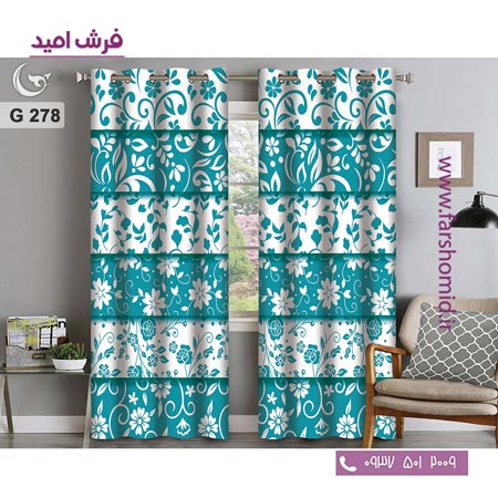 یک جفت پنل پرده پانچی دوخت شده و آماده نصب طرح مدرن کد 278