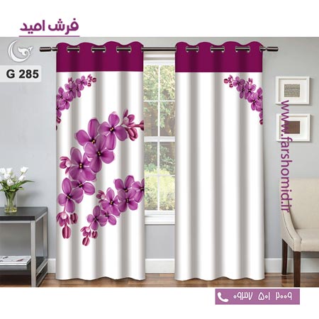 یک جفت پنل پرده پانچی دوخت شده و آماده نصب طرح مدرن کد 285