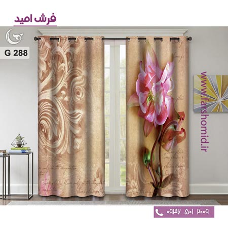 یک جفت پنل پرده پانچی دوخت شده و آماده نصب طرح مدرن کد 288