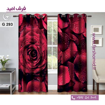 یک جفت پنل پرده پانچی دوخت شده و آماده نصب طرح مدرن کد 293