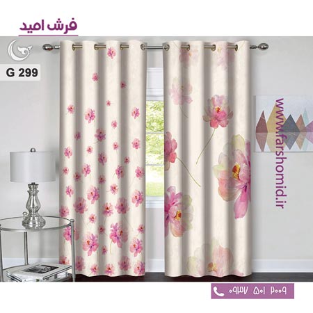 یک جفت پنل پرده پانچی دوخت شده و آماده نصب طرح مدرن کد 299