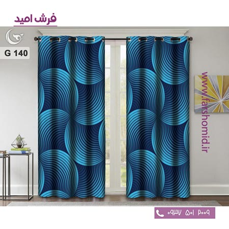 یک جفت پنل پرده پانچی دوخت شده و آماده نصب طرح مدرن کد 140