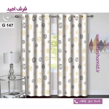 یک جفت پنل پرده پانچی دوخت شده و آماده نصب طرح مدرن کد 147