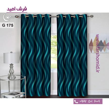 یک جفت پنل پرده پانچی دوخت شده و آماده نصب طرح مدرن کد 175