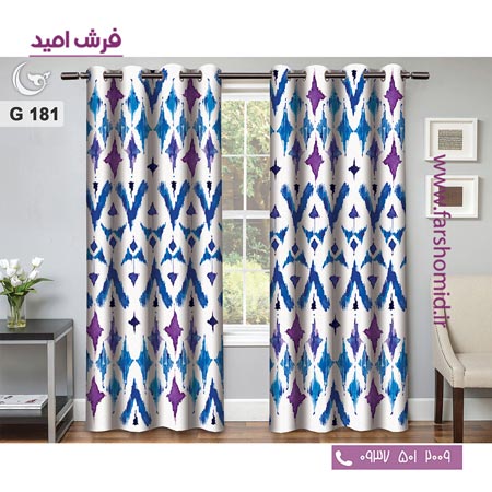 یک جفت پنل پرده پانچی دوخت شده و آماده نصب طرح مدرن کد 181