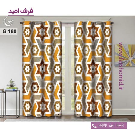 یک جفت پنل پرده پانچی دوخت شده و آماده نصب طرح مدرن کد 180