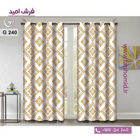 یک جفت پنل پرده پانچی دوخت شده و آماده نصب طرح مدرن کد 240