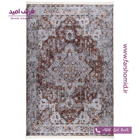 فرش 700 شانه کلکسیون آنتیک طرح 100627 قهوه ای کلاریس محتشم