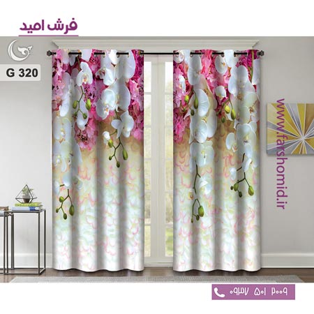 یک جفت پنل پرده پانچی دوخت شده و آماده نصب طرح مدرن کد 320