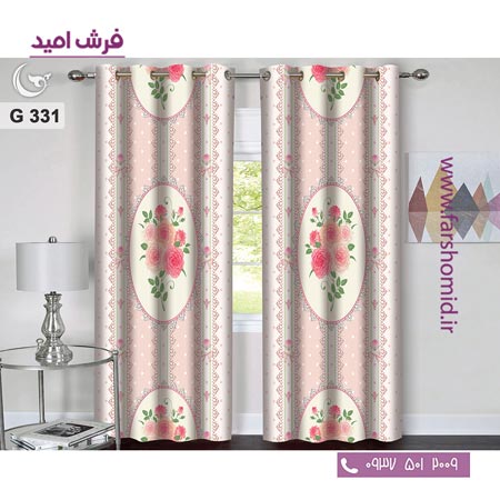 یک جفت پنل پرده پانچی دوخت شده و آماده نصب طرح مدرن کد 331