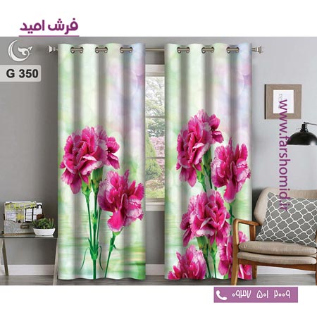یک جفت پنل پرده پانچی دوخت شده و آماده نصب طرح مدرن کد 350