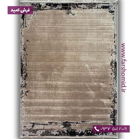 فرش ماشینی با الیاف طبیعی بامبو 1200 شانه مدرن کد V08 سیلور فرش اکسیر