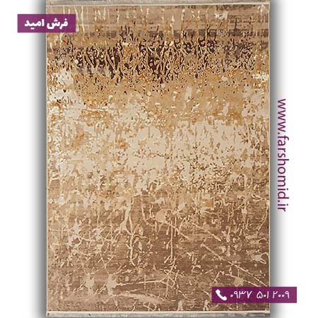 فرش ماشینی با الیاف طبیعی بامبو 1000 شانه شمسه کد 135 کرم فرش اکسیر