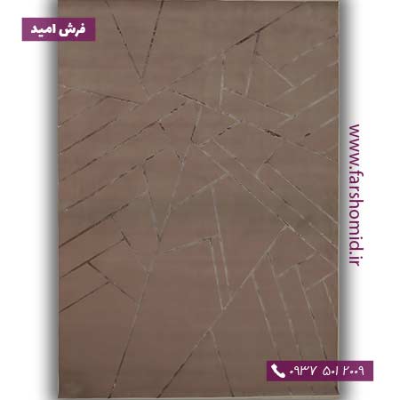 فرش ماشینی با الیاف طبیعی بامبو 1000 شانه شمسه کد 143 گردویی فرش اکسیر