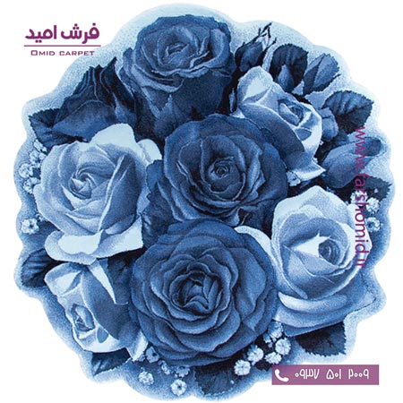پادری دایره قطر ۱ متر رز آلاله آبی زرباف