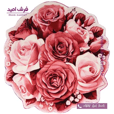 پادری دایره قطر ۱ متر رز آلاله قرمز زرباف