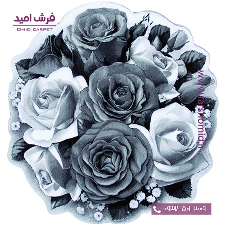 پادری دایره قطر ۱ متر رز آلاله طوسی زرباف