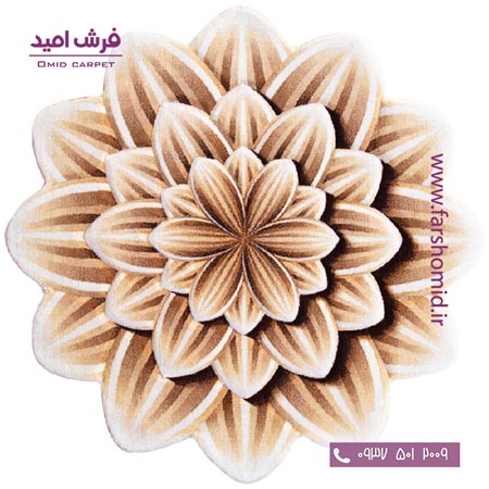 پادری دایره قطر ۱ متر رز قاصدک قهوه ای شکلاتی زرباف