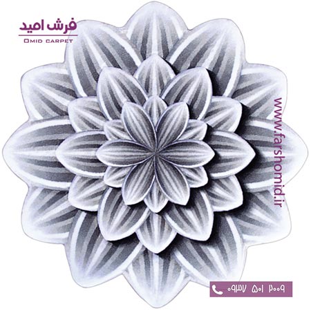 پادری دایره قطر ۱ متر رز قاصدک طوسی شکلاتی زرباف