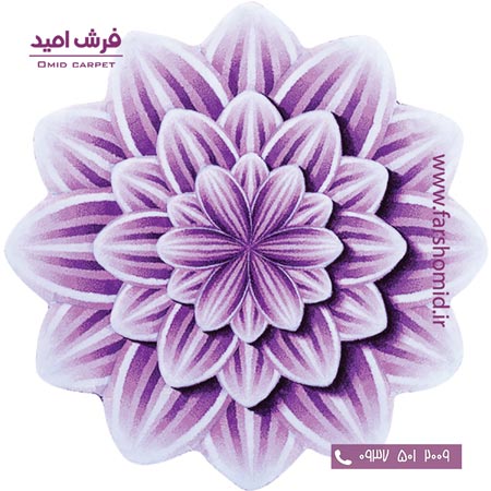 پادری دایره قطر ۱ متر گل قاصدک یاسی زرباف