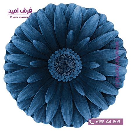 پادری دایره قطر ۱ متر گل داوودی آبی زرباف