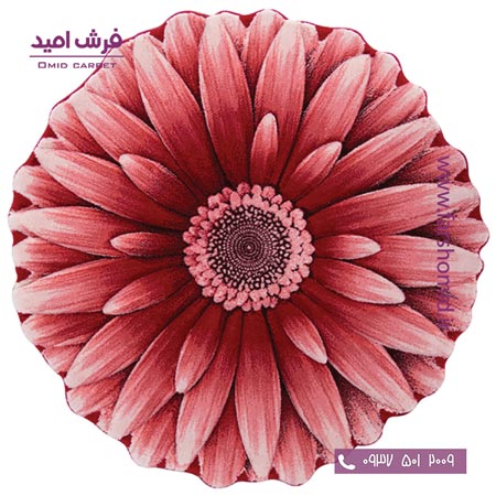 پادری دایره قطر ۱ متر گل داوودی قرمز زرباف