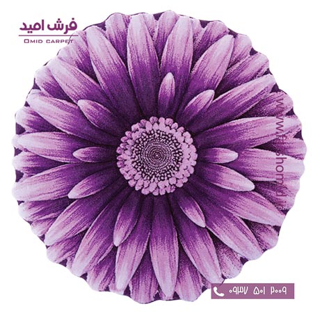 پادری دایره قطر ۱ متر گل داوودی یاسی زرباف