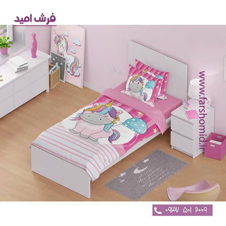 سرویس لحاف روتختی 6 تکه یک نفره اولدوز طرح یونیکورن کد 10103