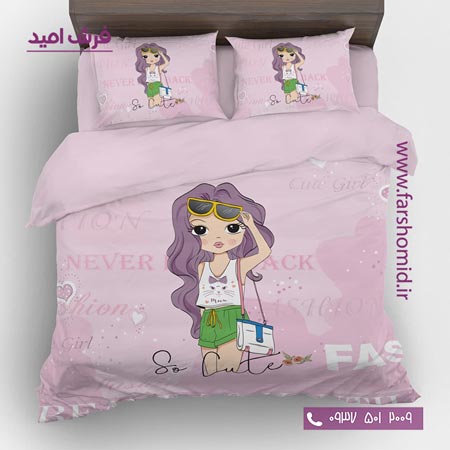 سرویس لحاف روتختی 6 تکه یک نفره اولدوز طرح دختر بامزه کد 10106